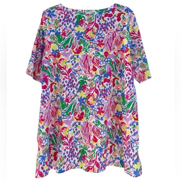 Kim Rogers Womens Perfectly Soft Vibrant Multi Color 100% Cotton T Shirt Top XXL - Picture 2 of 5